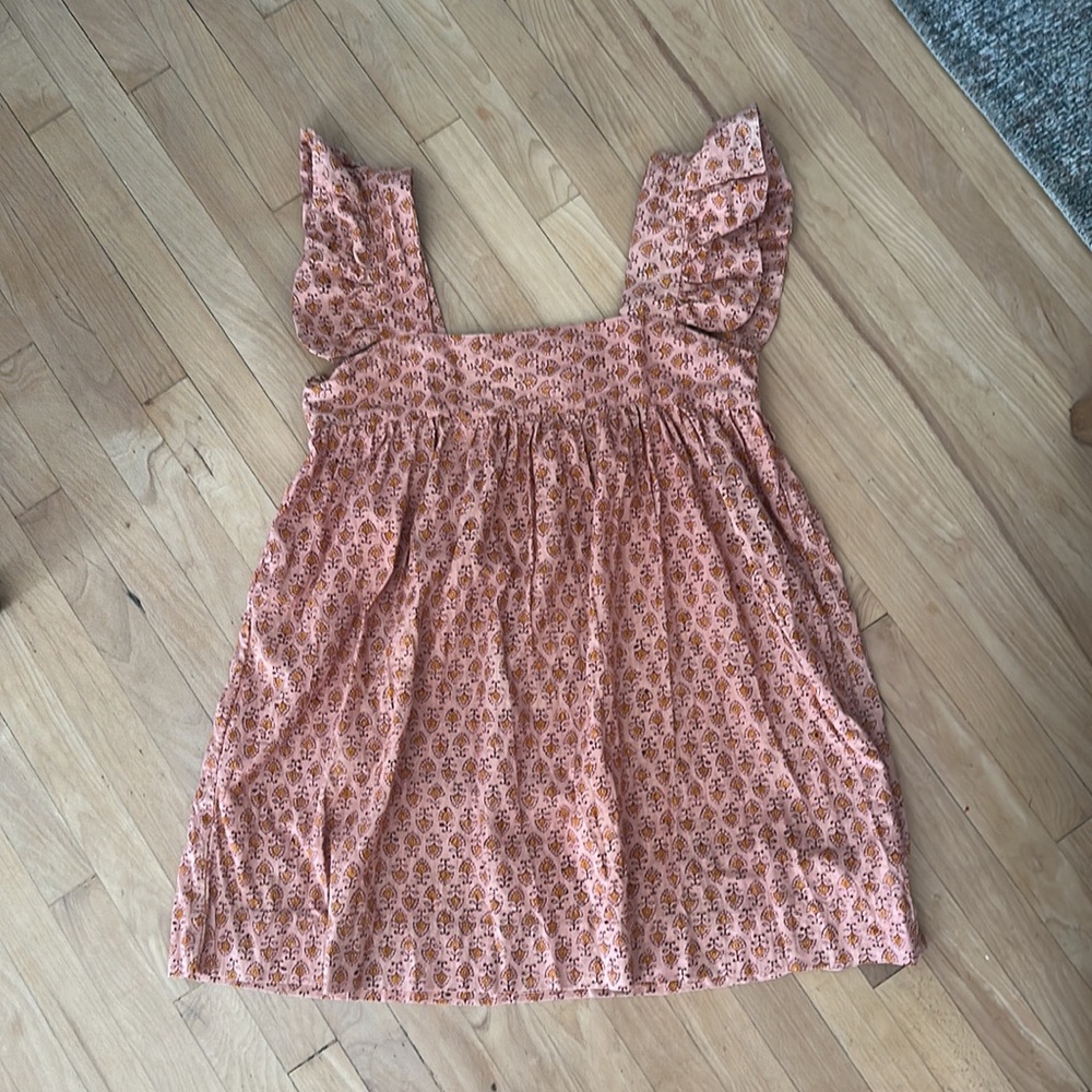 Vintage Indian Block Print Babydoll Mini Dress / Tunic